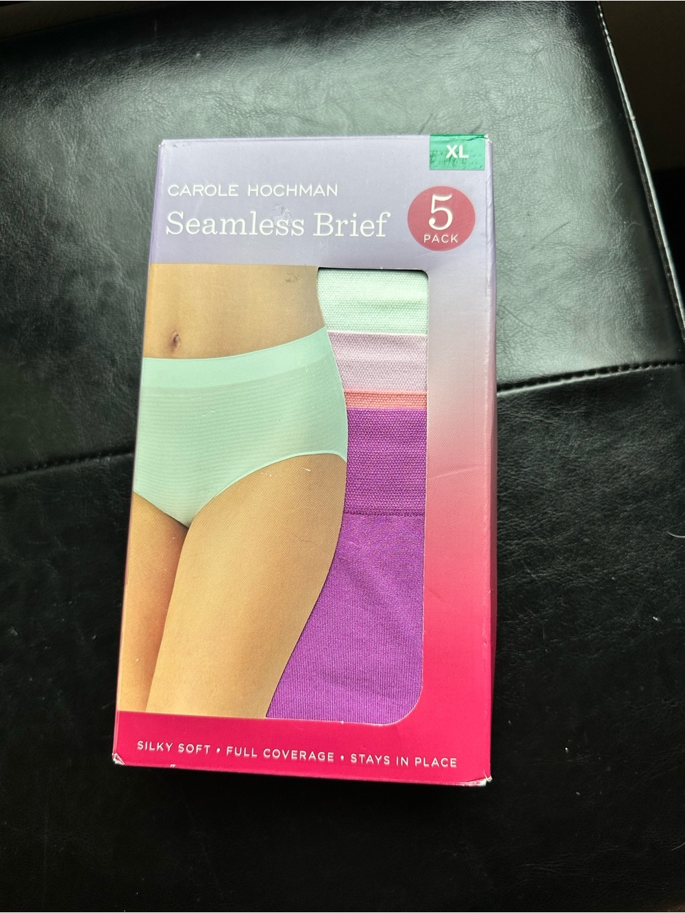 NWT Carole Hochman Panties Mint & Purple Seamless Briefs - 5 Pack XL